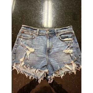 Abercrombie And Fitch Denim Shorts 28/6 Curve Love The Mom Short Mid Rise Jeans